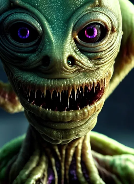 Image similar to an ugly monsterish horrifying slimy scottish female photo, professionally, soft lighting, realistic, sharp focus on eyes, 8 k, high definition, insanely detailed, intricate, elegant, art by artgerm and junji ito. science fiction alien android cyberspace movie widescreen still from action scene.