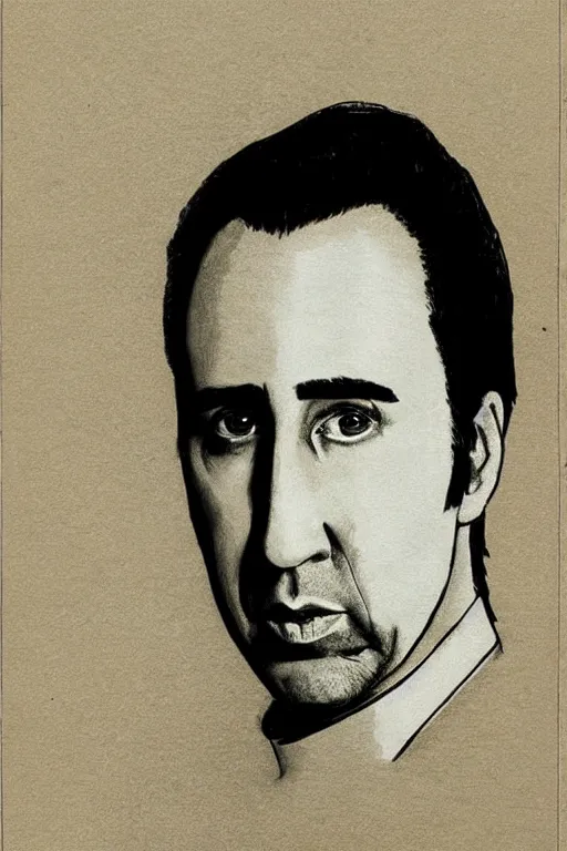 Image similar to Portrait of Nicholas Cage in Ikebana style