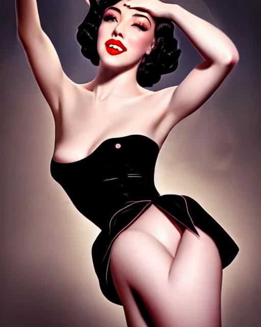 Image similar to photo of chloe bennett, film still, dslr, by gil elvgren, enoch bolles, ross tran, artgerm, wlop glossy skin, pearlescent, very coherent, cute