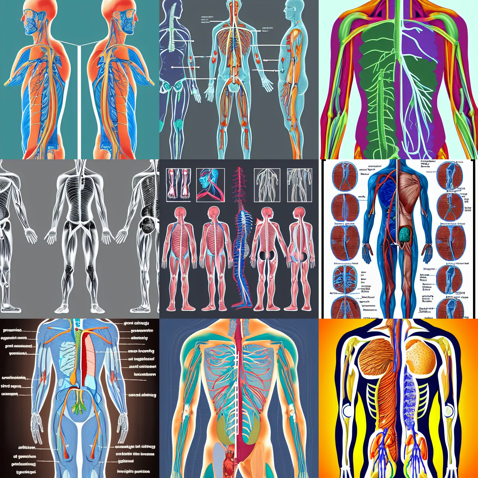 Prompt: human anatomy diagram designed by balanciaga