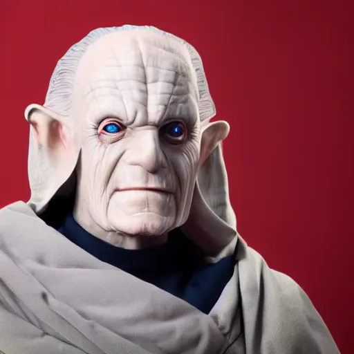 Prompt: Emperor Palpatine as a wise father figure, professional headshot, LinkedIn