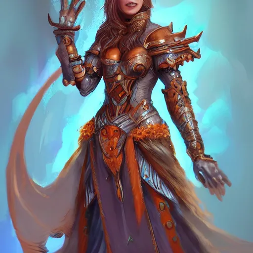 Image similar to beautiful earthen sorceress wearing wooden armor, trending on artstation, ultra fine detailed, hyper detailed, hd, concept art, digital painting