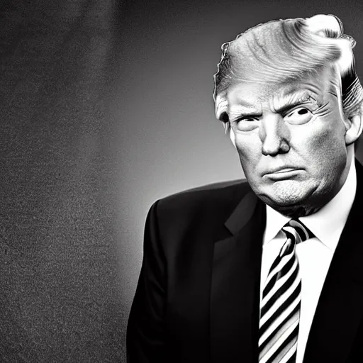 Image similar to donald trump harcourt studio black and white photo