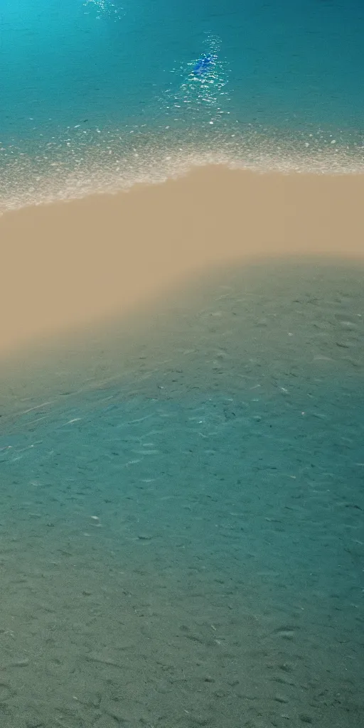 Image similar to a empty empty waterless ocean, no water no water no water, dolphins, whales, squids, fishes lying on the dry sand bottom, sand, beautiful light, octane render 8 k