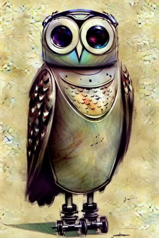 Image similar to (((((1950s robot owl . muted colors.))))) by Jean-Baptiste Monge !!!!!!!!!!!!!!!!!!!!!!!!!!!