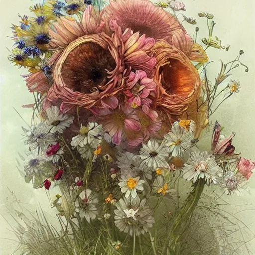 Prompt: summer flowers by jean - baptiste monge, masterpiece, colorful