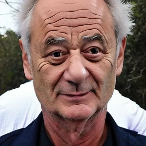 Image similar to !dream the roll of Rick Sanchez will be played by Bill Murray, spikey hair, white lab coat, photography