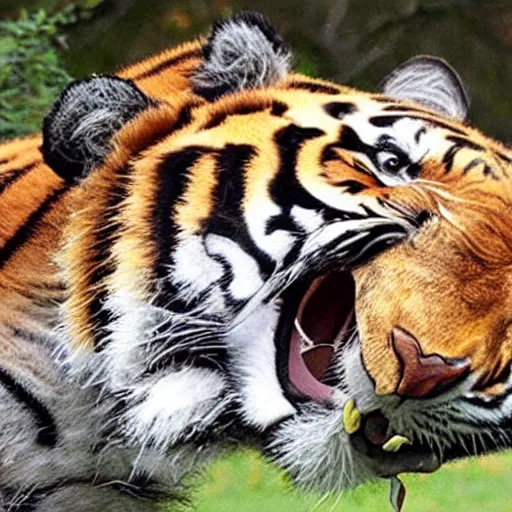 Image similar to Grandma being eaten by tiger