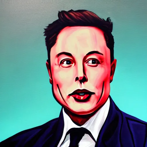 Prompt: painting of Elon Musk with no Hair