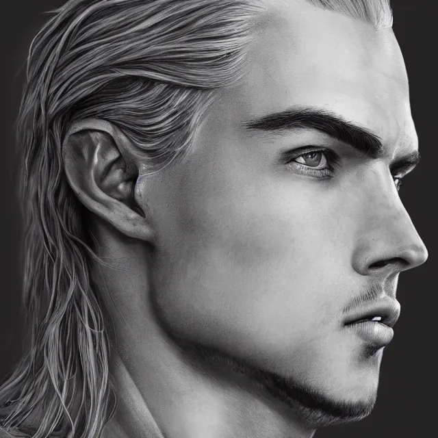 Image similar to studio portrait graceful, masculine rhagar targaryen young ultrafine hyperrealistic detailed face intricate linework, sharp focus, bright colors, matte, octopath traveler, final fantasy, unreal engine highly rendered, global illumination, radiant light, intricate environment