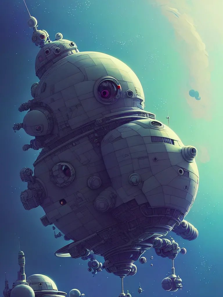 Image similar to space ship, moody, fluffy, ::alejandro jodorowsky, studio ghibli, beeple and James Gilleard and Justin Gerard :: ornate, dynamic, particulate, intricate, elegant, highly detailed, centered, artstation, smooth, sharp focus, octane render, 3d