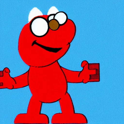 Prompt: Elmo with a gun basic illustration