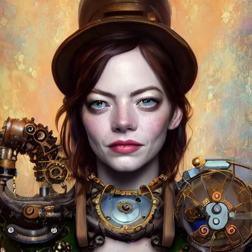 Image similar to underwater steampunk portrait of emma stone, hyper detailed, digital art, trending in artstation, cinematic lighting, studio quality, smooth render, unreal engine 5 rendered, octane rendered, art style by klimt and nixeu and ian sprigger and wlop and krenz cushart.