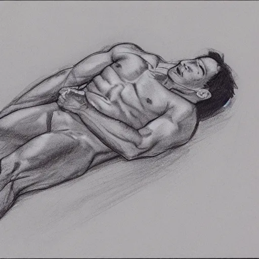 Image similar to sketch of a man doing situps