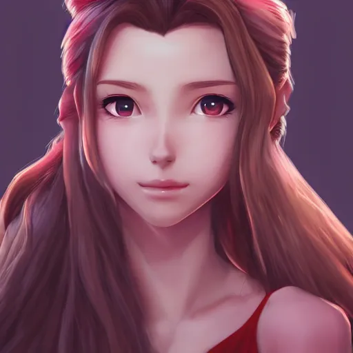 Image similar to head and shoulders aerith aeris by logan cure, BangkuART, sakimichan, yan gisuka, zeronis, dan eder, nick silva, Ja Mong, 4k, artstation