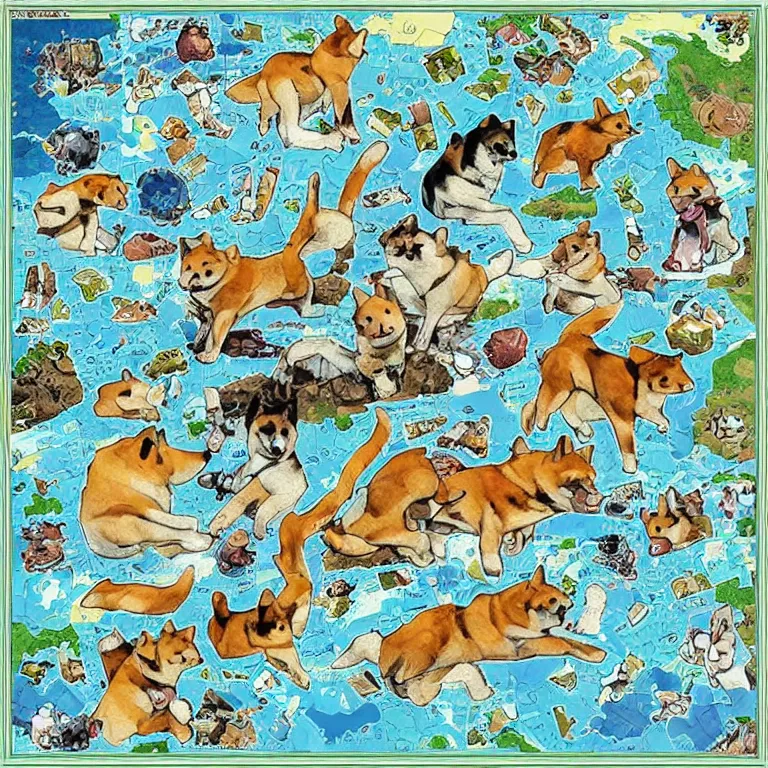 Image similar to shiba inu themed skyrim puzzle