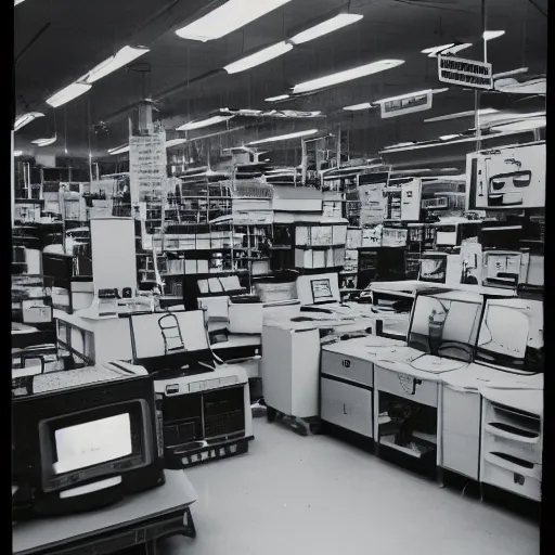 Image similar to electronics department in 1990. As described by William Gibson. Polaroid