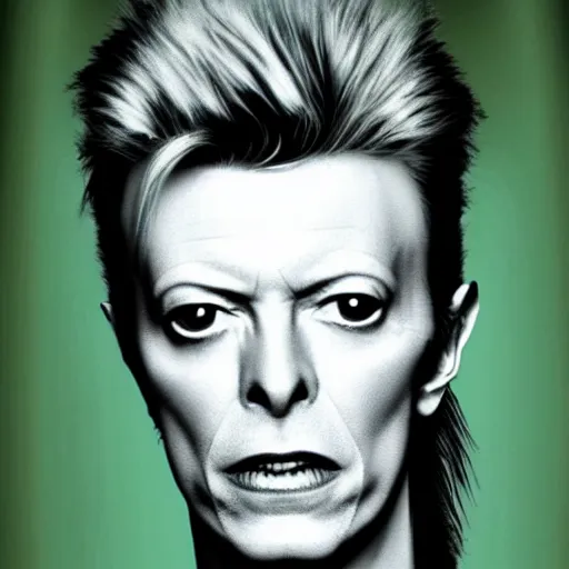 Image similar to David Bowie on lsd