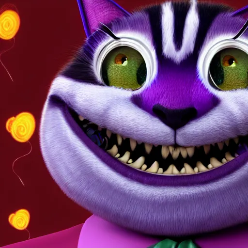 Prompt: The Cheshire Cat dressed up as Willy Wonka, digital art, trending on artstation