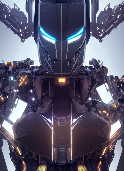 Image similar to symmetry!! portrait of a transformers robot acting as batman horizon zero dawn machine, intricate, elegant, highly detailed, digital painting, artstation, concept art, smooth, sharp focus, illustration, art by artgerm and greg rutkowski and alphonse mucha, 8 k