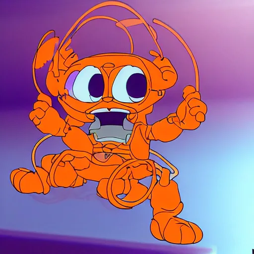 Image similar to Garfield as EVA-01, Neon Genesis Evangelion, biological garfield mech, anime