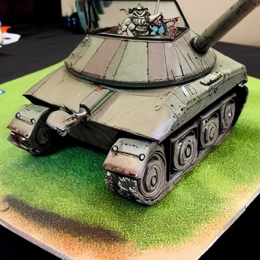 Prompt: Crab shaped tank, painted wargaming miniature