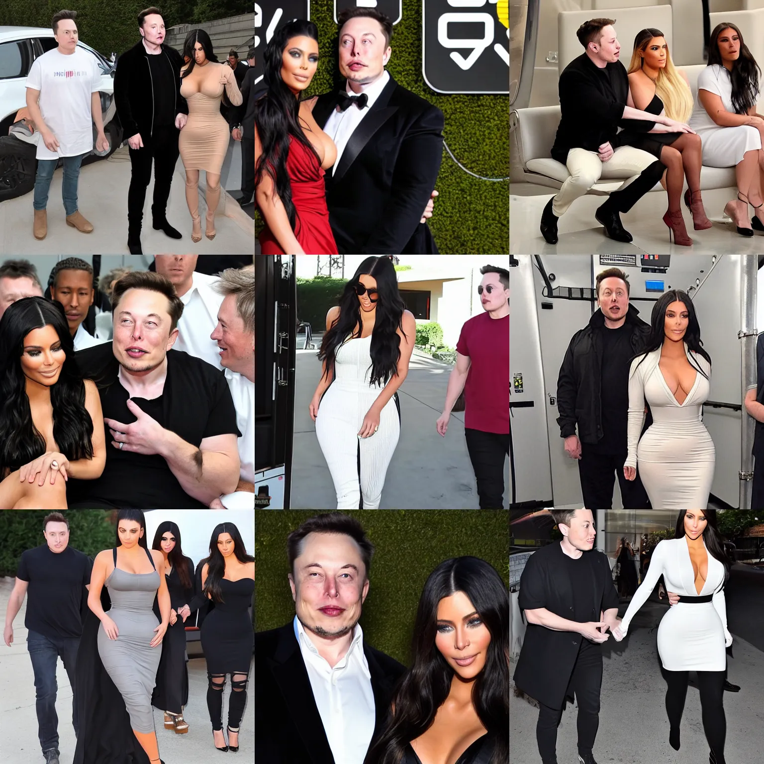 Prompt: elon musk awkwardly licking kim kardashians thigh