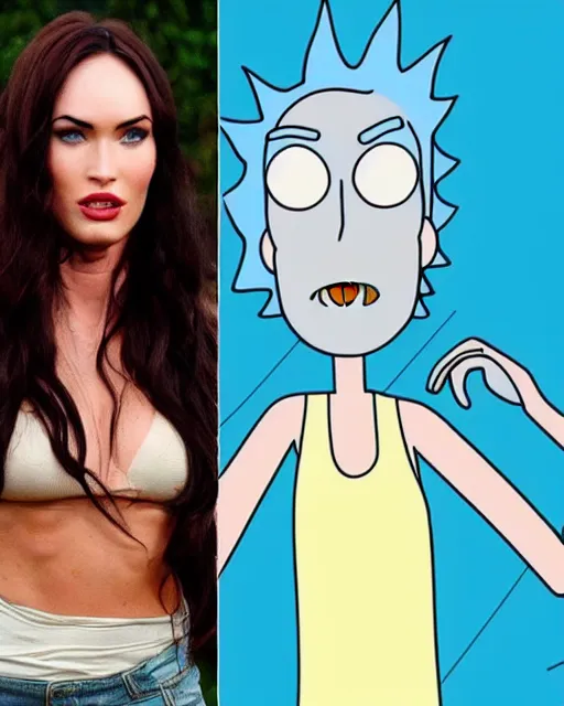 Image similar to megan fox in rick and morty