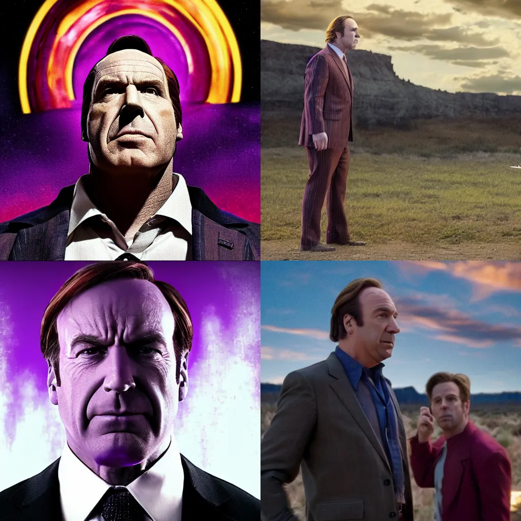 Prompt: Saul Goodman meets Thanos, cinematography