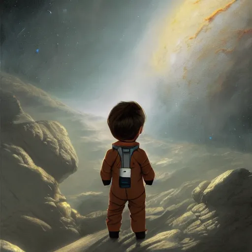 A little boy with brown hair wearing a space suit | Stable Diffusion ...