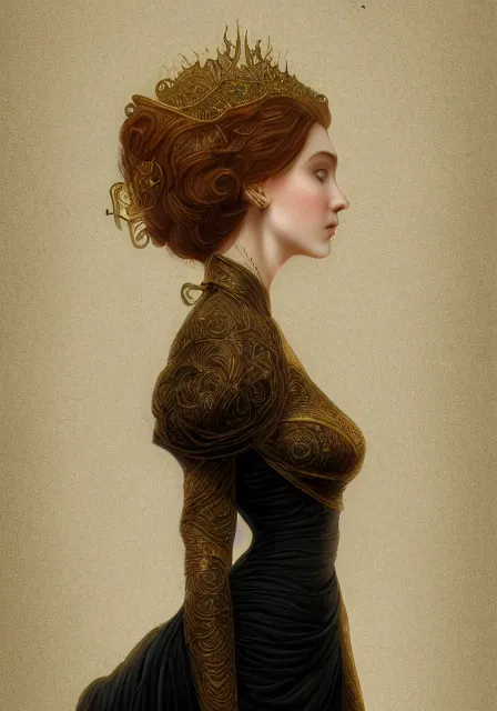 Image similar to lady, intricate, elegant, highly detailed, digital painting, artstation, concept art, smooth, sharp focus, illustration, pre - raphaelite style