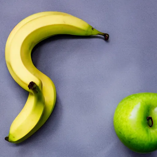 Prompt: a banana shaped like an apple
