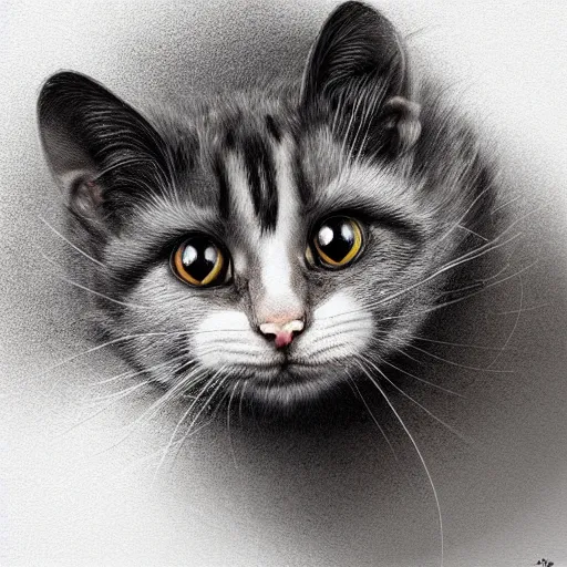 Image similar to hybrid of mouse and cat, half cat - half mouse, digital art, photo realistic, highly detailed, art by george stubbs, anton fadeev, james gurney, ilya kuvshinov