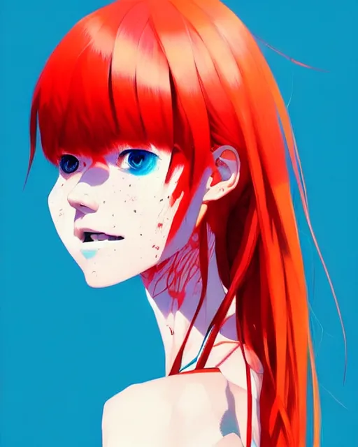 Image similar to a ultradetailed portrait painting of a asuka langley, by conrad roset, greg rutkowski and makoto shinkai trending on artstation