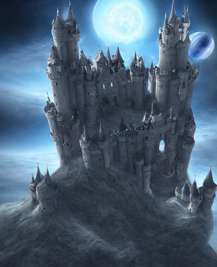 Prompt: highly detailed hd photo of futuristic castle in the middle of space in the style of Greg Rutswoski, hyper realistic, wide angle shot, concept art, 8K detail post-processing