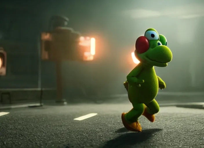 Image similar to film still of yoshi in the new sci - fi movie, 8 k