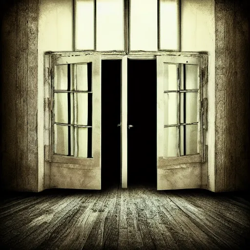 Image similar to photography, digital art, monster, window, wood floor