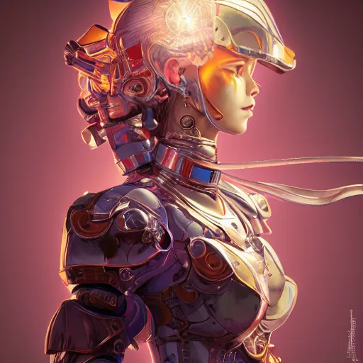 Image similar to studio portrait of lawful good colorful female holy mecha paladin absurdly beautiful, elegant, young sensual graceful woman, ultrafine hyperrealistic detailed face illustration by kim jung gi, irakli nadar, intricate linework, sharp focus, bright colors, matte, octopath traveler, final fantasy, unreal engine highly rendered, global illumination, radiant light, intricate environment