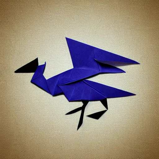 Image similar to a beautiful logo of blue wild goose, 2 d origami, digital art