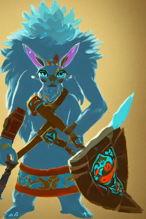 Image similar to an in game portrait of morshu from the legend of zelda breath of the wild, breath of the wild art style.