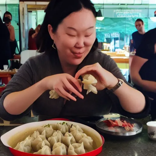 Prompt: dumplings eats dumplings