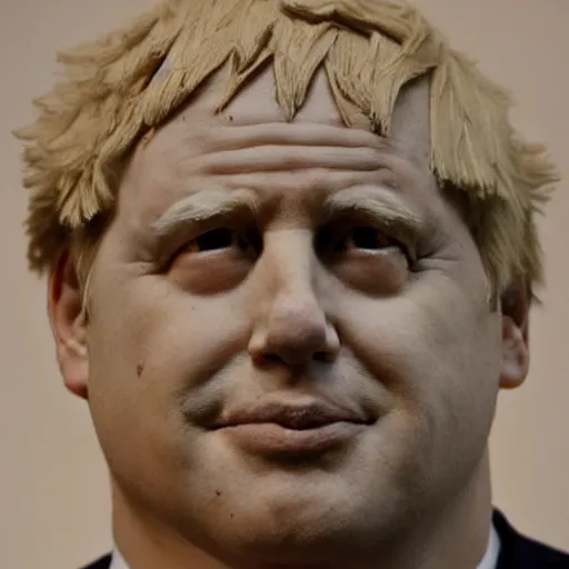 Prompt: boris johnson made out of sand. photo