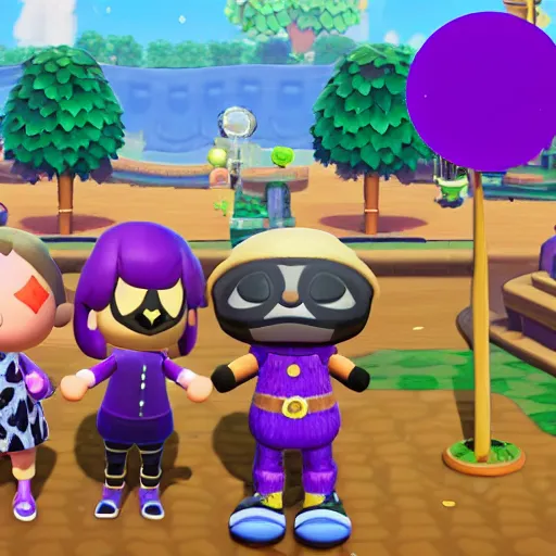 Prompt: thanos wearing a tutu in animal crossing