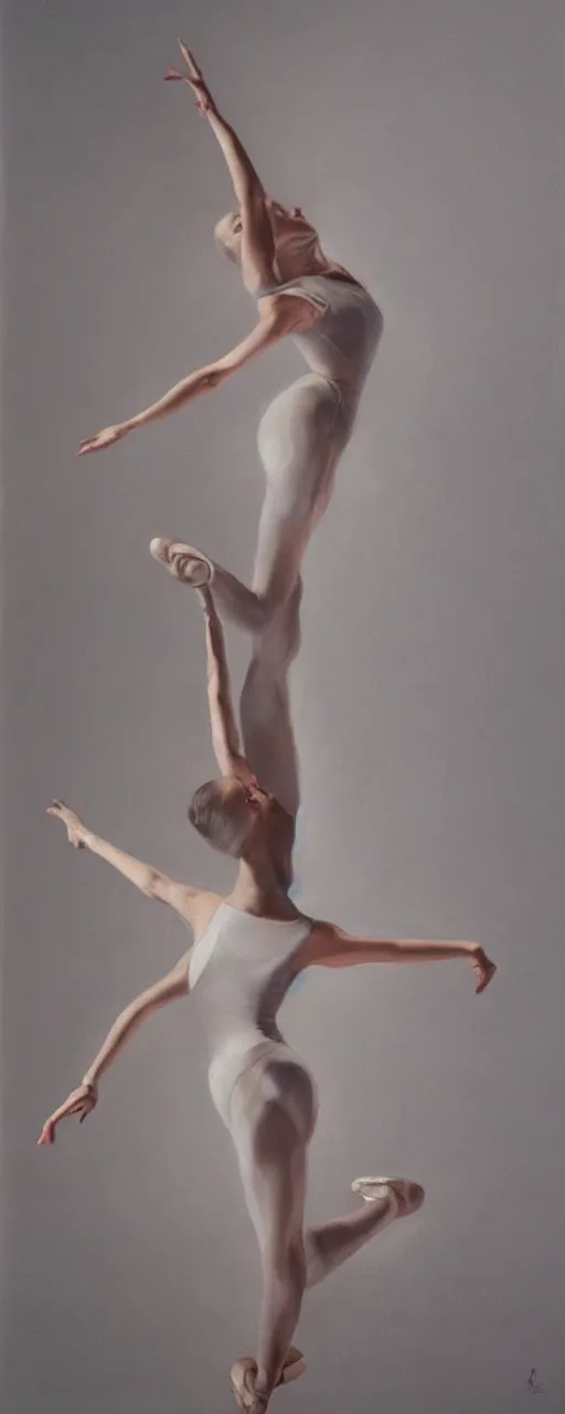 Prompt: hyperrealism, portrait of ballerina in the darkness, soft light, in style of classicism