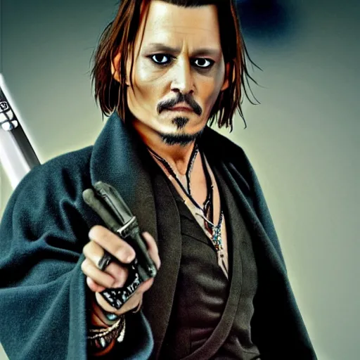 Image similar to johnny depp as a jedi