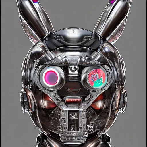 Prompt: a highly detailed portrait of a robotic humanoid rabbit mecha, fine art, detailed line drawing, 8 k, 4 k, oil on canvas, trending on artstation