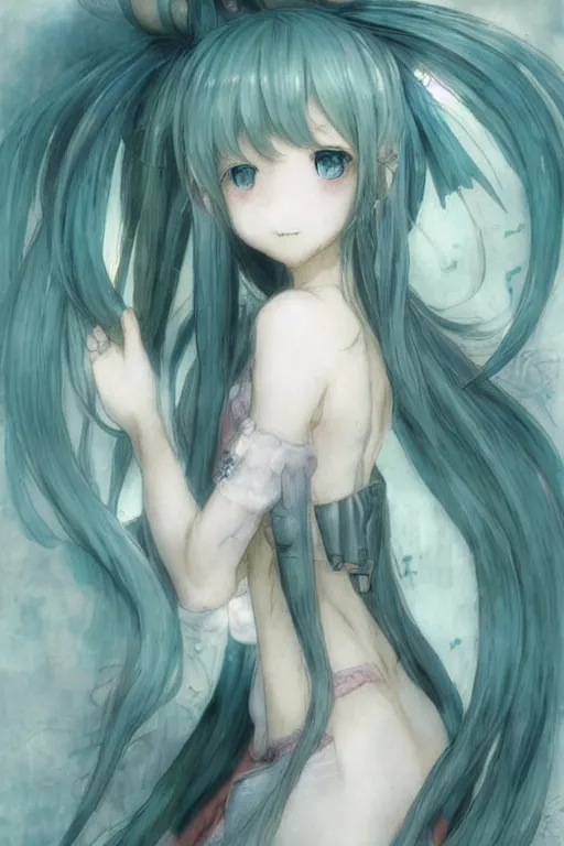 Image similar to ( ( ( ( ( real girl hatsune miku in shower. muted colors. ) ) ) ) ) by jean - baptiste monge!!!!!!!!!!!!!!!!!!!!!!!!!!!