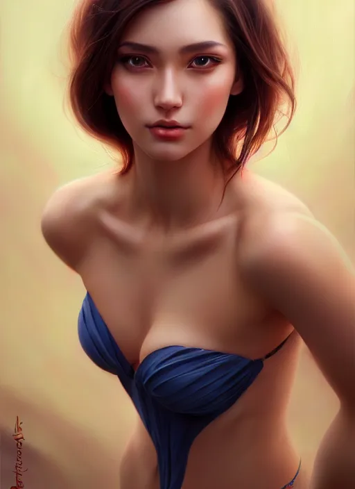 Image similar to photo of a gorgeous young woman in the style of stefan kostic, realistic, sharp focus, 8k high definition, insanely detailed, intricate, elegant, art by stanley lau and artgerm