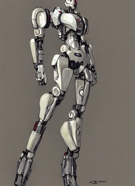 Prompt: concept art of a mech robot, pinterest, artstation trending, behance, watercolor, by coby whitmore *, silver, laser light *,