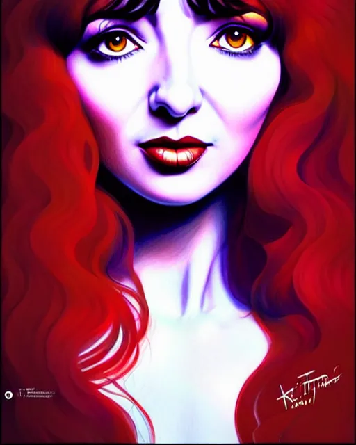 Image similar to richly detailed color illustration kate bush illustrated by artgerm and mina petrovic and timothy kong and marina federovna. 3 d shadowing